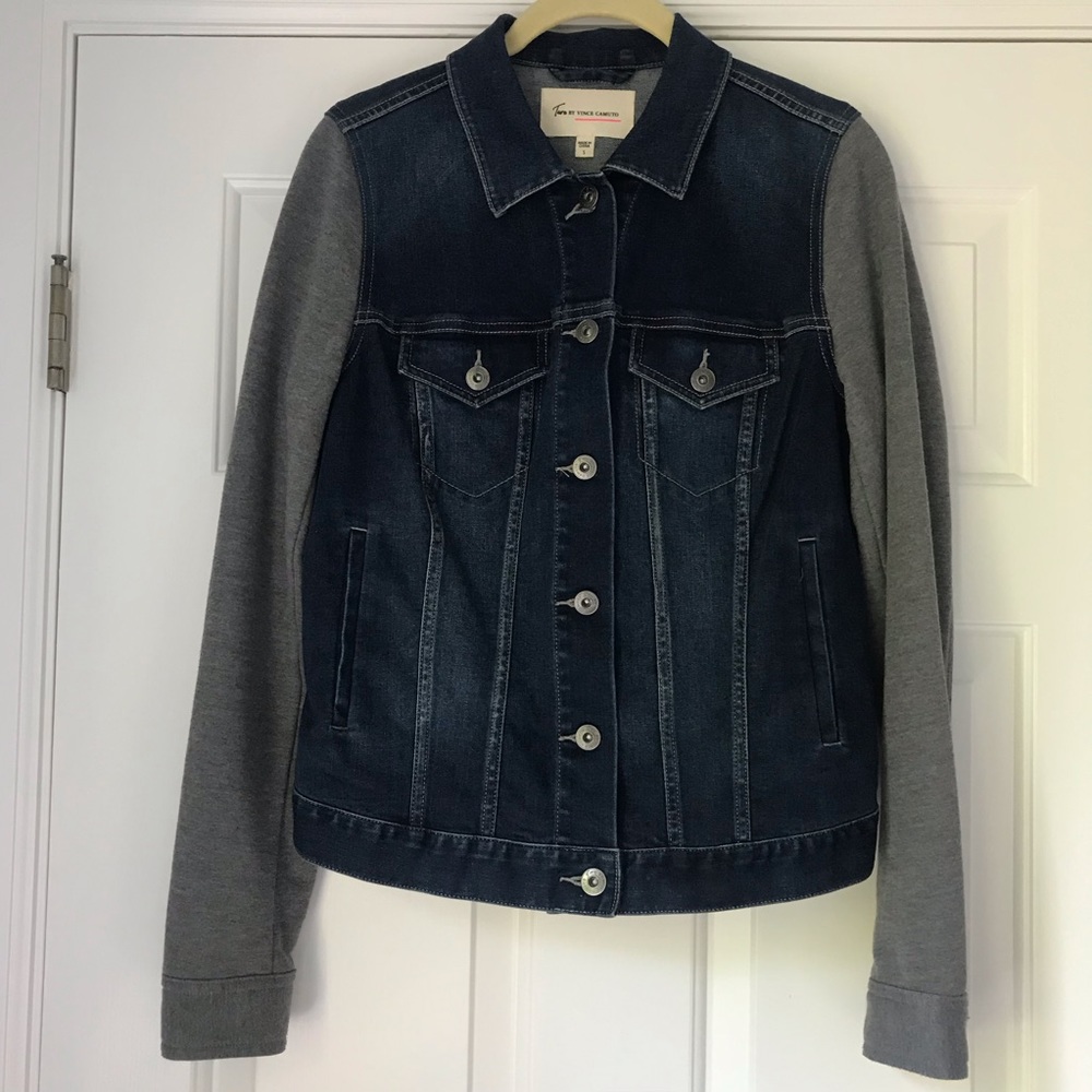 *SOLD* Vince Camuto Jean Jacket, Grey Sleeves